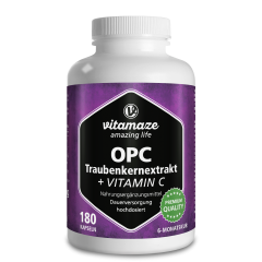 OPC Traubenkernextrakt + Vitamin C (180 Kapseln)