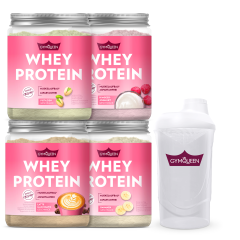 Whey Protein 4er Pack + Shaker 