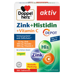 Zink 15 + Histidin + Vitamin C Depot (100 Tabletten)