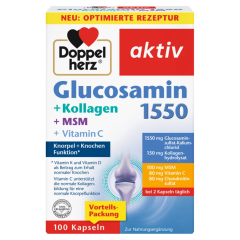 Glucosamin 1550 + Kollagen + MSM + Vitamin C (100 Kapseln)