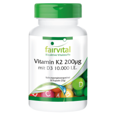 Vitamin K2 200µg mit D3 10000 I.E. (90 Kapseln)