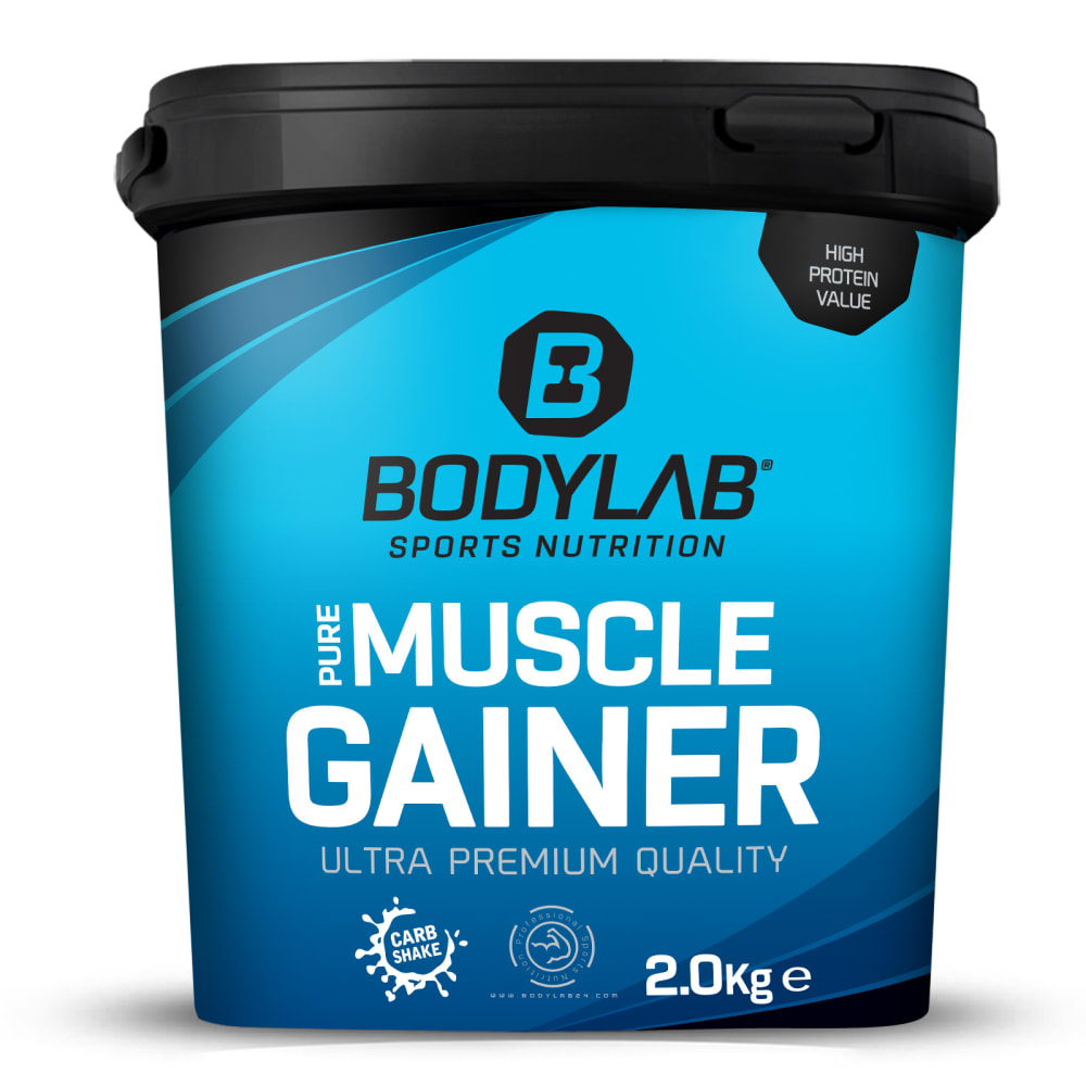 Bodylab24 Pure Muscle Gainer - 2000g - Haselnuss-Kakao