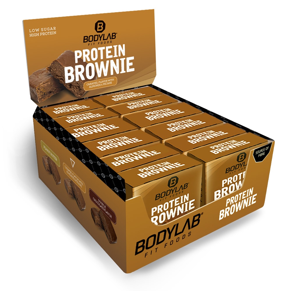 Bodylab24 Protein Brownie - 12 x 50g - karamel en amandel en pecannoten