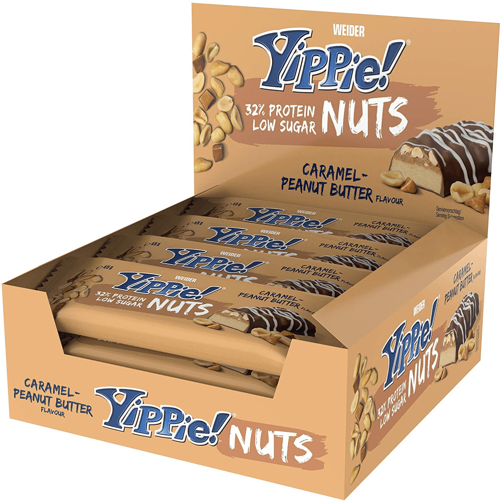 Weider YIPPIE! Nuts Bar - 12x45g - Caramel Peanut Butter