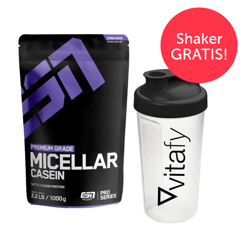 Micellar Casein (1000g) + GRATIS Vitafy Shaker (600ml)