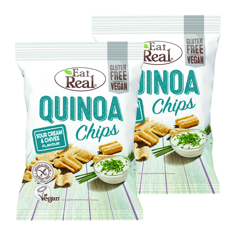 Eat Real 2 x Quinoa Chips Sour Cream & Chives (2x113g)