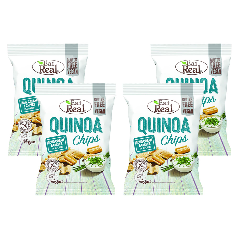Eat Real 4 x Quinoa Chips Sour Cream & Chives (4x113g)