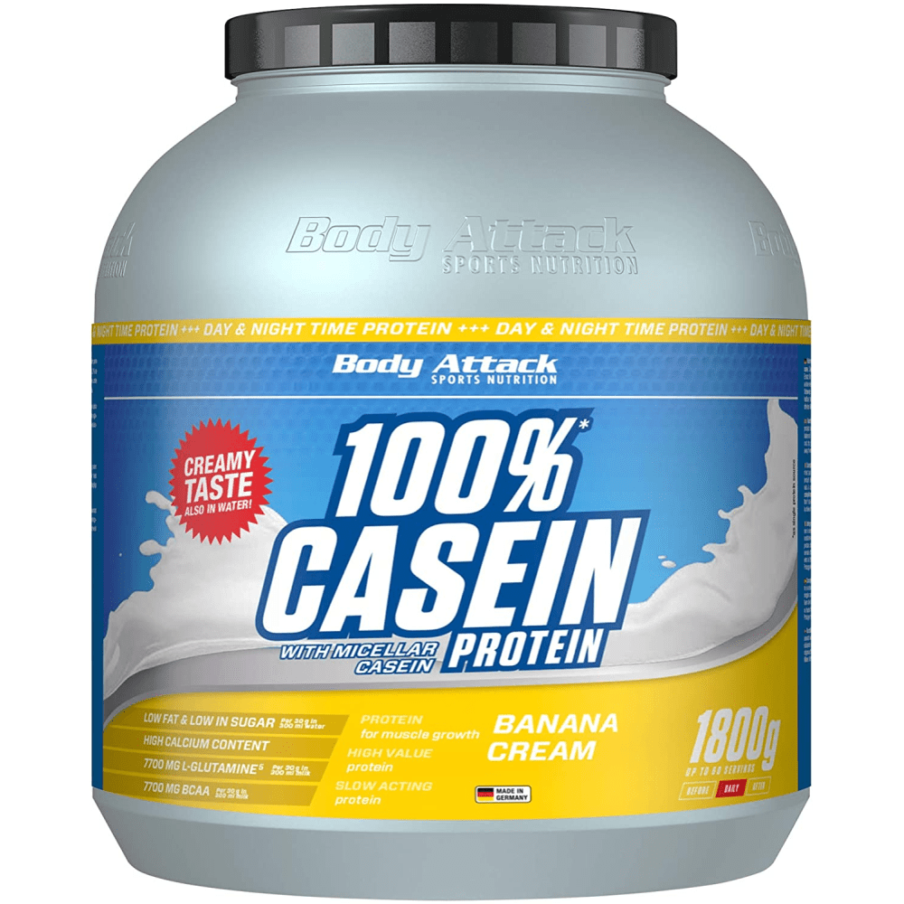 Body Attack 100% Casein Protein - 1800g - Banana Cream