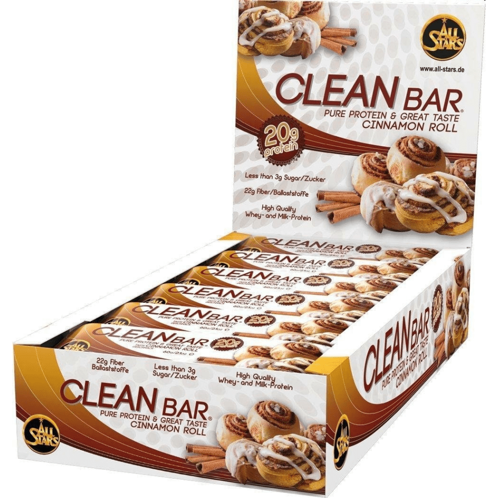 All Stars Clean Bar - 18x60g - Cinnamon Roll