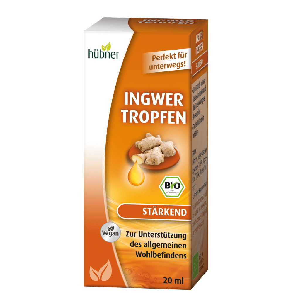 Hübner Ginger Drops organic (20ml) vloeistof energie gember