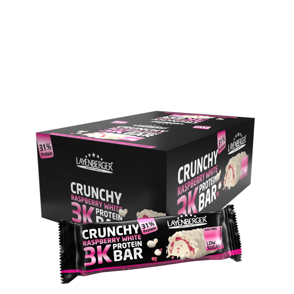 Layenberger 3K Protein Bar Crunchy - 15x45g - Raspberry White