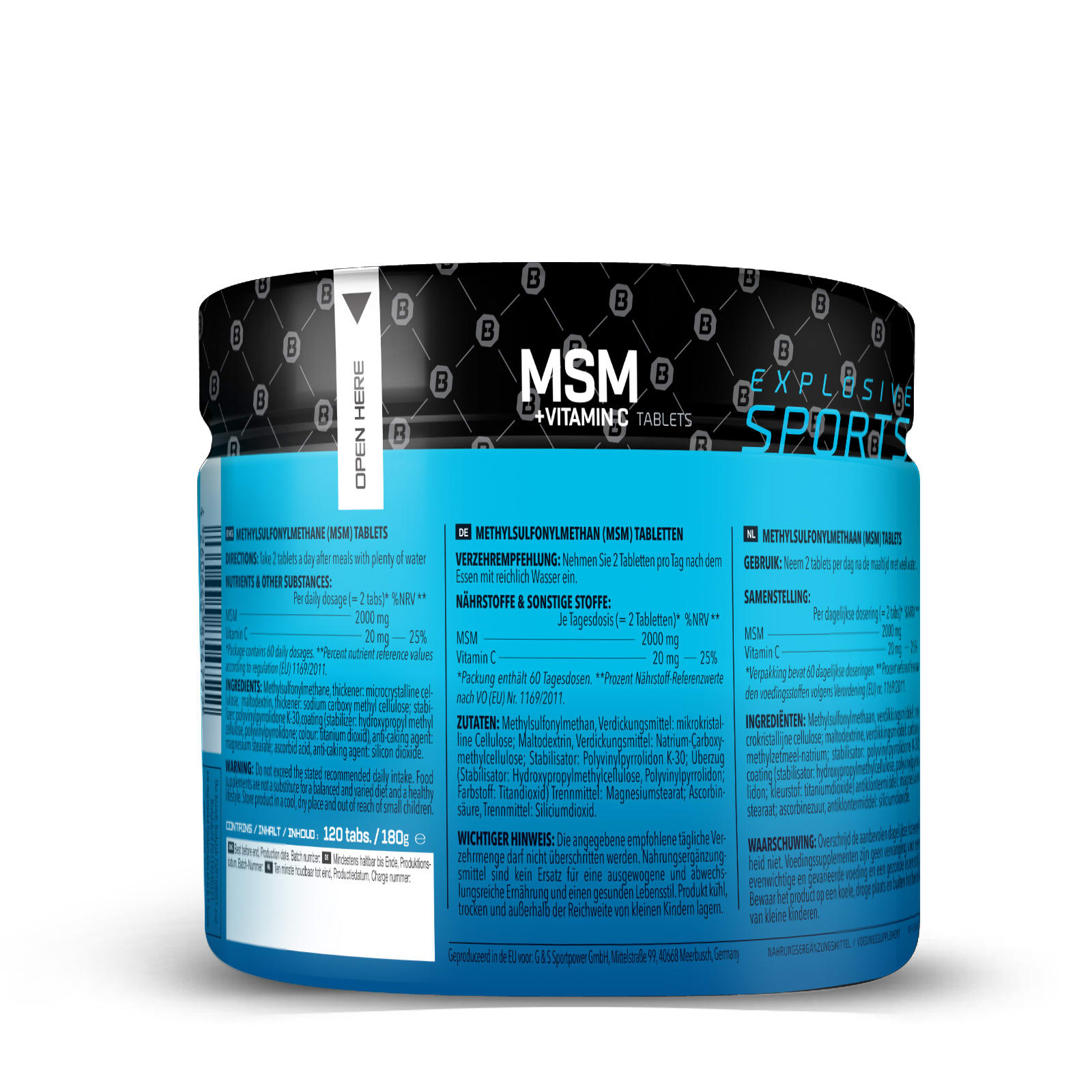 vis Wees tevreden rivaal MSM + vitamine C (120 capsules) van Bodylab24 kopen | Bodylab Shop