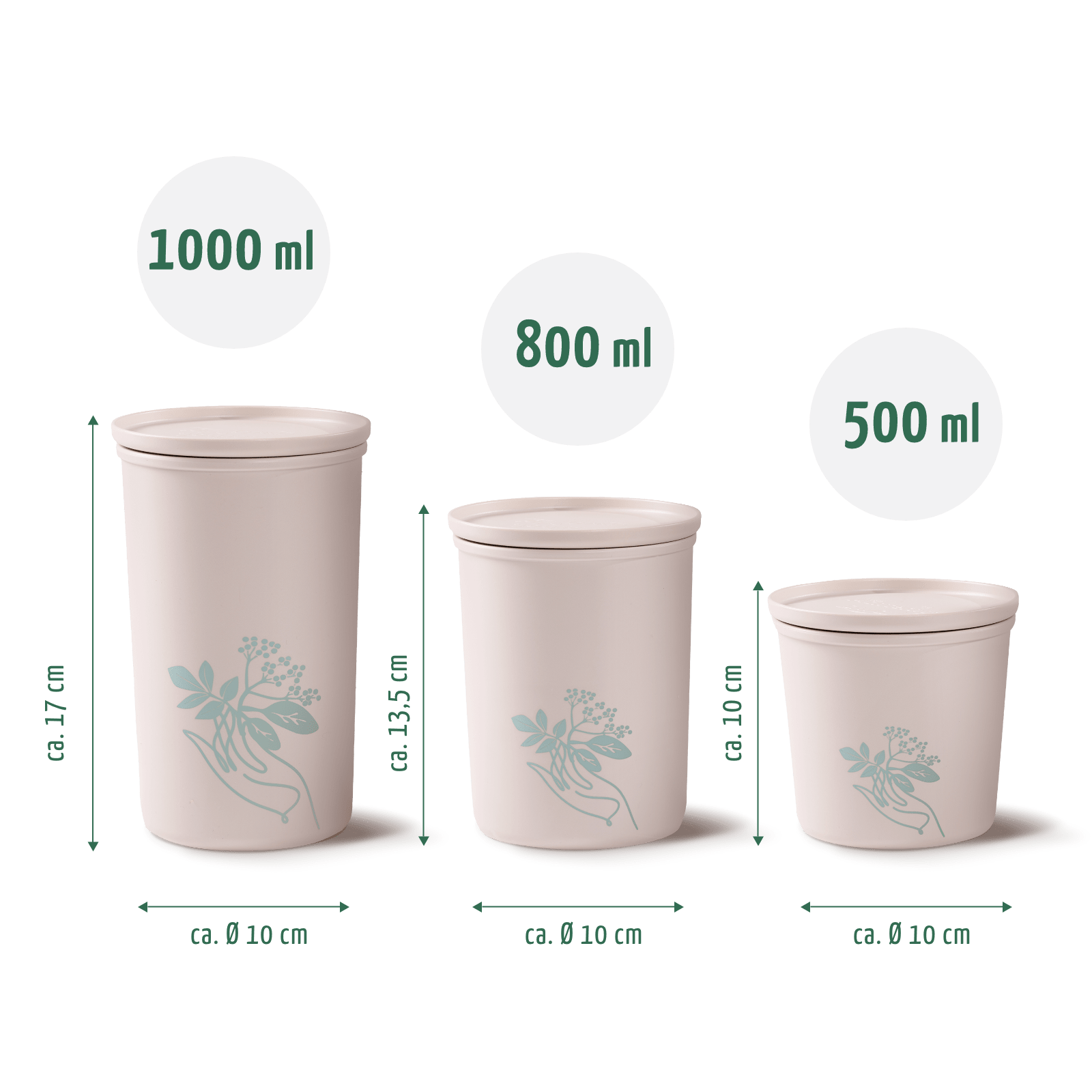 Frischhaltedosen 3er-Set aus recyceltem Kunststoff (rPET) | Vorratsdosen