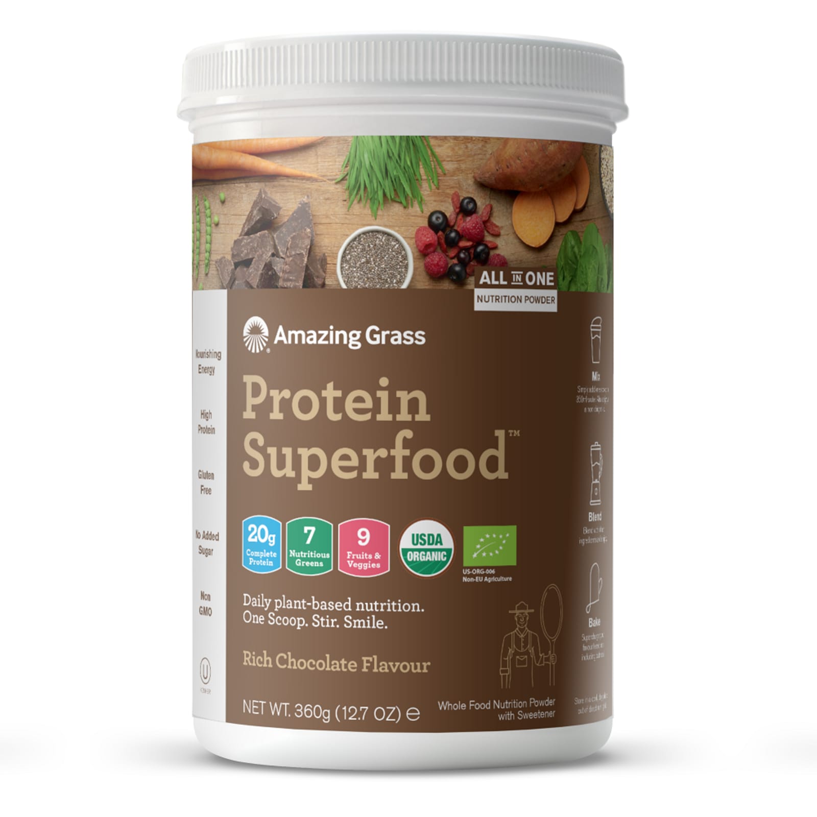 Relatief Viskeus grind Protein Superfood Chocolate (350g) van Amazing Grass kopen | Bodylab Shop