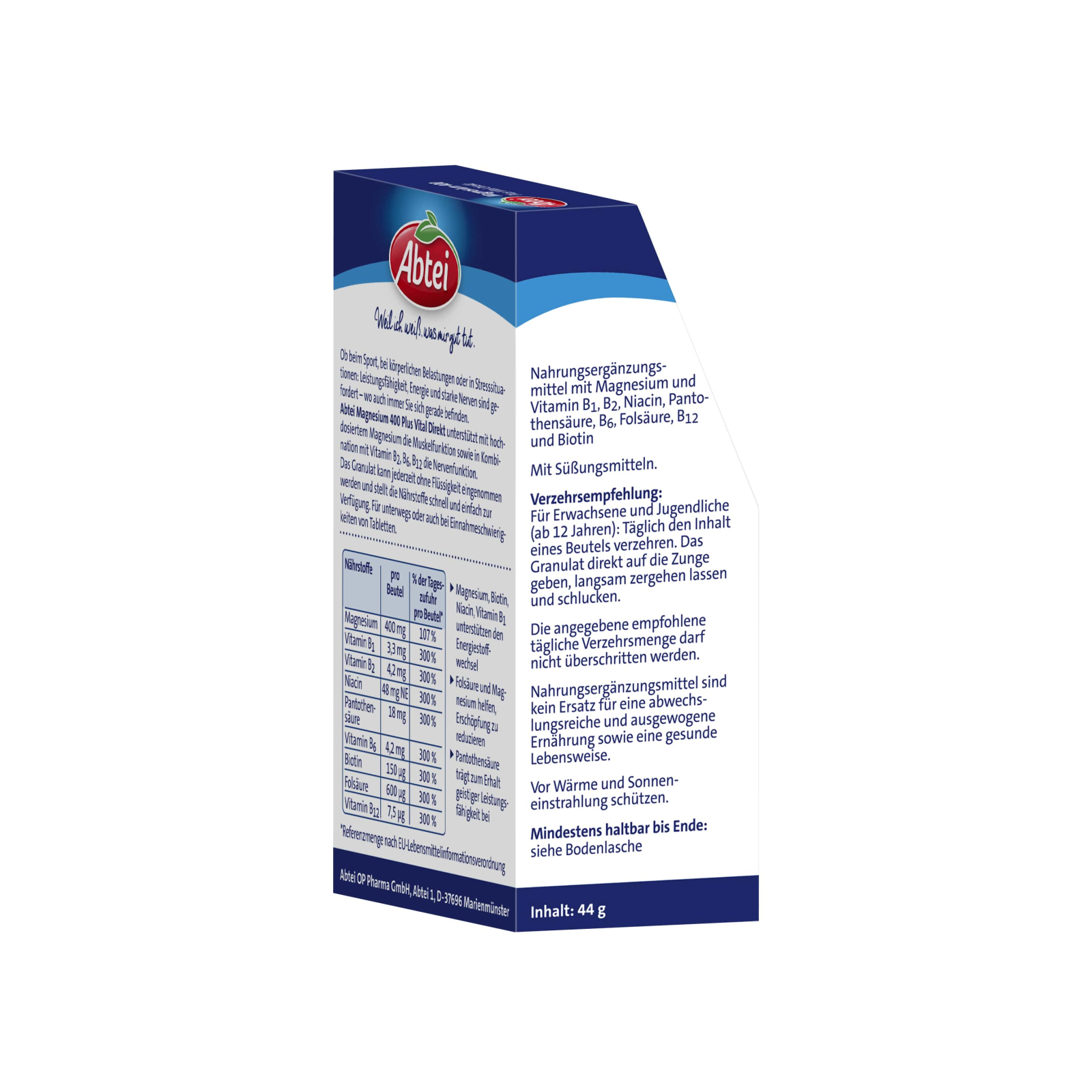 Magnesium 400 + Vitamin BKomplex Direktgranulat (20 Portionen) von Abtei