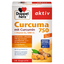 Curcuma 750 mit Curcumin + Vitamin D3 1000 I.E. (30 Kapseln)