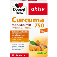 Curcuma 750 mit Curcumin + Vitamin D3 1000 I.E. (30 Kapseln)