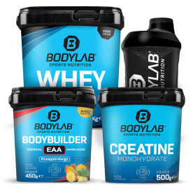 GYM-DEAL 3 - Whey + Creatine Powder + Bodybuilder EAA en Shaker