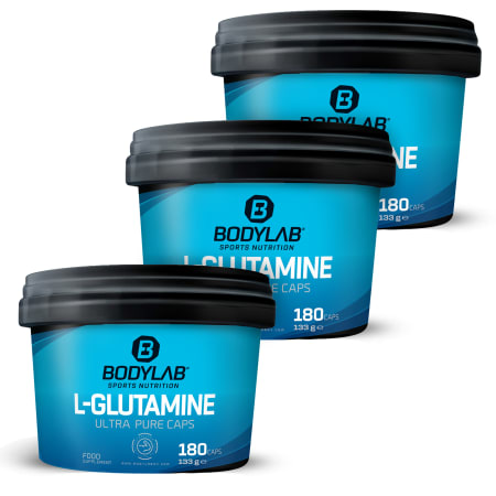 3 x Bodylab L-Glutamin (elk 180 capsules)