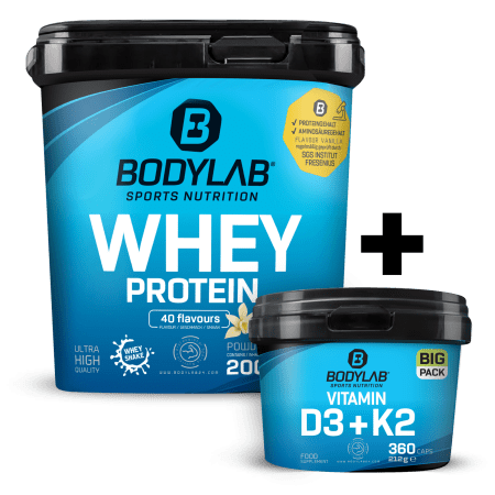 Whey + BIG PACK Vitamin D3 + K2 (360 Kapseln)