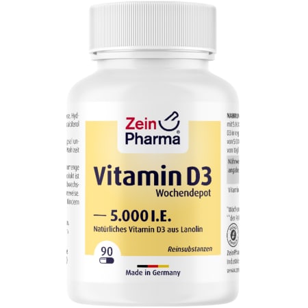 Vitamin D3 5000 I.E. Wochendepot (90 Kapseln)
