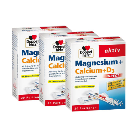 3 x Magnesium + Calcium + D3 Direct (3x20 Portionen)