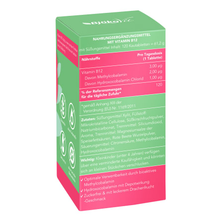 Vitamin B12 für Kinder mit Drachenfruchtgeschmack (120 Kautabletten)