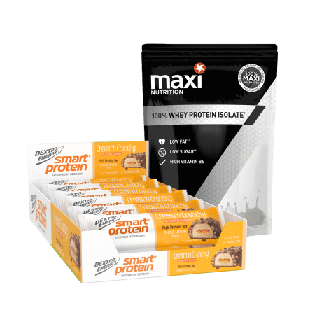 MaxIsolat Whey (1000g) + Dextro Energy Cream'n Crunchy (12x45g)