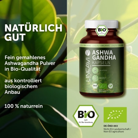 Doppelpack: LINEAVI Ashwagandha Kapseln bio (2x150 Kapseln)