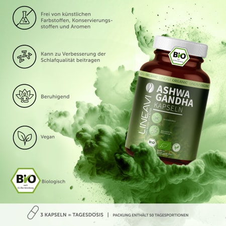 Doppelpack: LINEAVI Ashwagandha Kapseln bio (2x150 Kapseln)