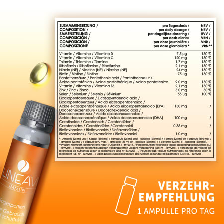 LINEAVI Immun 2-Monatspackung (2x30 Trinkfläschchen + 2x30 Omega 3 Kapseln)