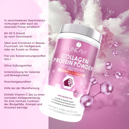 LINEAVI Kollagen Proteinpulver - 400g - Kirsche
