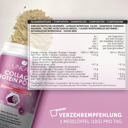 LINEAVI Kollagen Proteinpulver - 400g - Kirsche