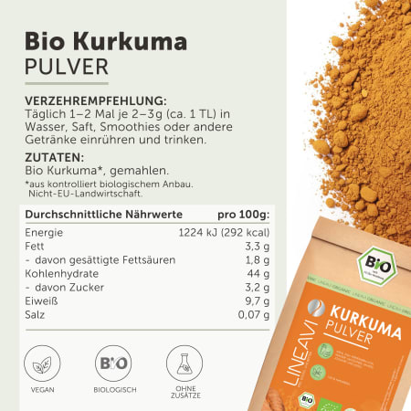 LINEAVI Kurkumapulver bio (1000g)