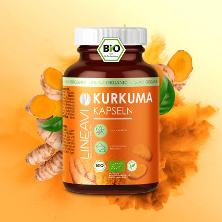 2 x LINEAVI Organic Turmeric Capsules (180 capsules)