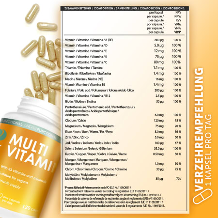 LINEAVI Multivitamin 8-Monatspackung (2x120 Kapseln)