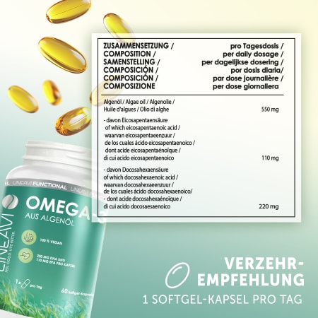 LINEAVI Omega 3 Vegan (60 Kapseln)
