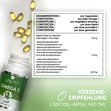 2 x LINEAVI Omega 3 Vegan (60 capsules)