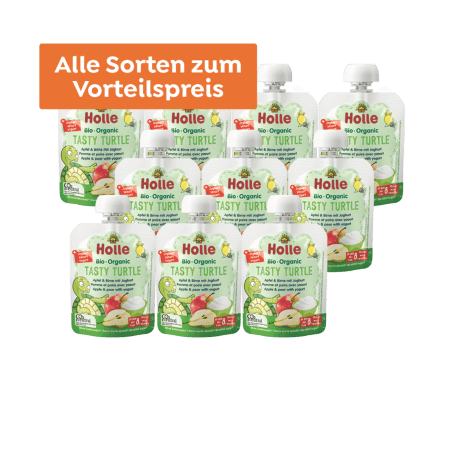 Bio Tasty Turtle - 10x85g - Pouchy Apfel & Birne mit Joghurt, ab dem 8. Monat
