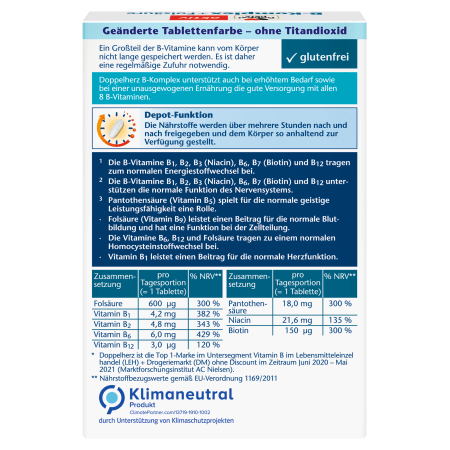 B-Komplex + Folsäure Depot (45 Tabletten)