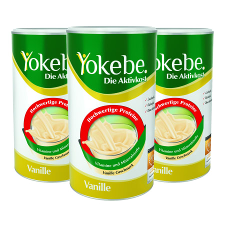 3 x Yokebe Aktivkost Vanille Pulver Lactosefrei (3x500g)