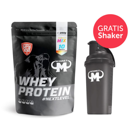 Whey Protein Mixed Bag (10x25g) + GRATIS Mammut Shaker (700ml)