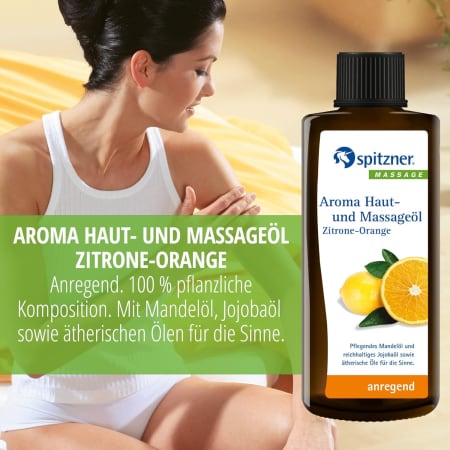 Aroma Haut- und Massageöl Zitrone-Orange (190ml)