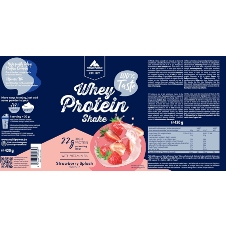 Whey Protein Shake - 420g - Strawberry 