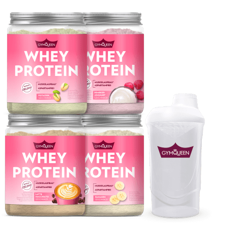 Whey Protein 4er Pack + Shaker 