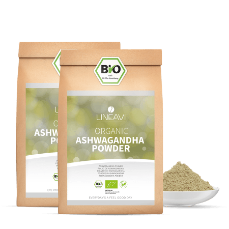 2 x LINEAVI Ashwagandha powder organic (1000g)