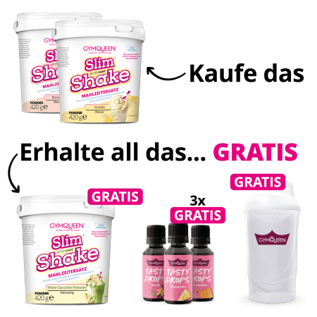 NEW YEAR DEAL: 5Für2 Abnehmpaket mit GRATIS Slim Shake, Tasty Drops und Shaker