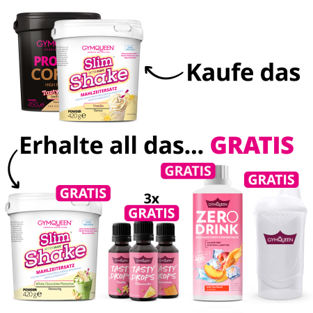 NEW YEAR DEAL: 6Für2 Abnehmpaket XL mit GRATIS Slim Shake, Zero Drink, 3x Tasty Drops und Shaker