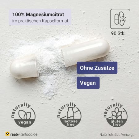 Magnesiumcitrat (90 Kapseln)