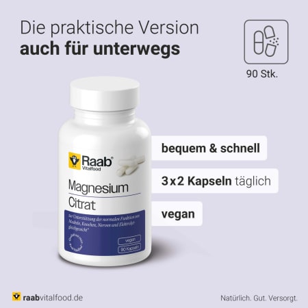 Magnesiumcitrat (90 Kapseln)